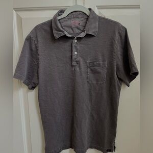 Faherty Organic Cotton Sunwashed Golf Polo Medium Gray